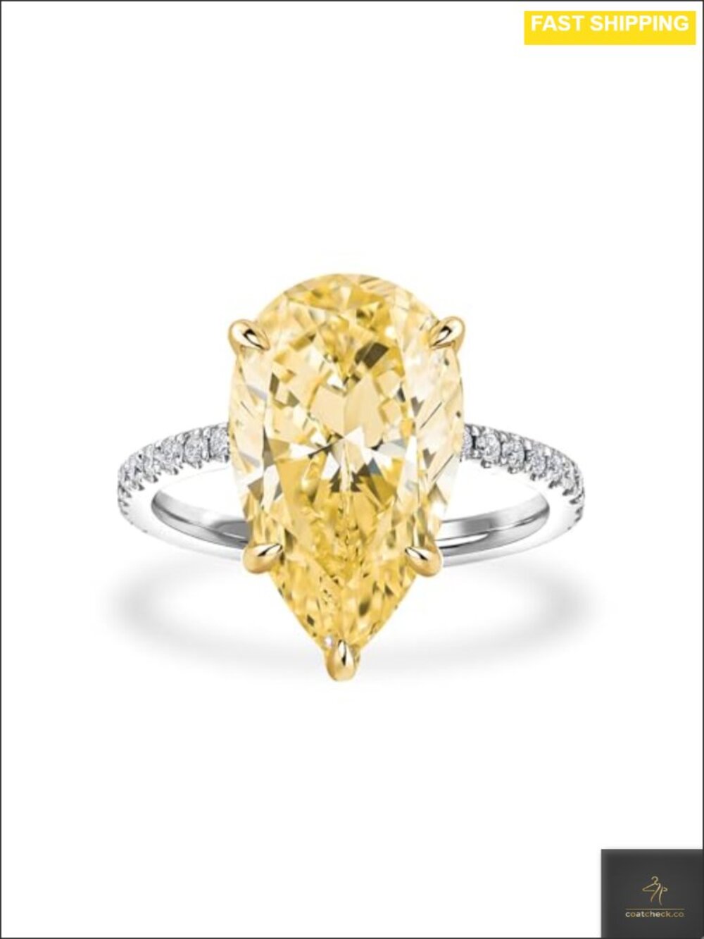 S925 Silver Pear Cut Engagement Ring Size 7